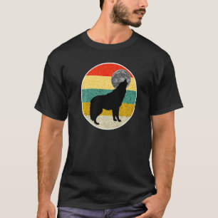 T-shirt Loup hurlant à la lune Vintage
