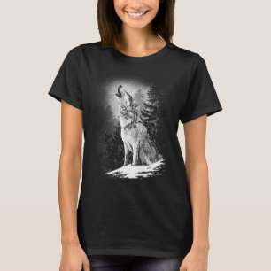 T-shirt Loup hurlant à Lone Alpha Amérindien