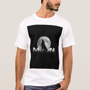 T-Shirt Loup Hurleur de la Lune Graphisme Loup P