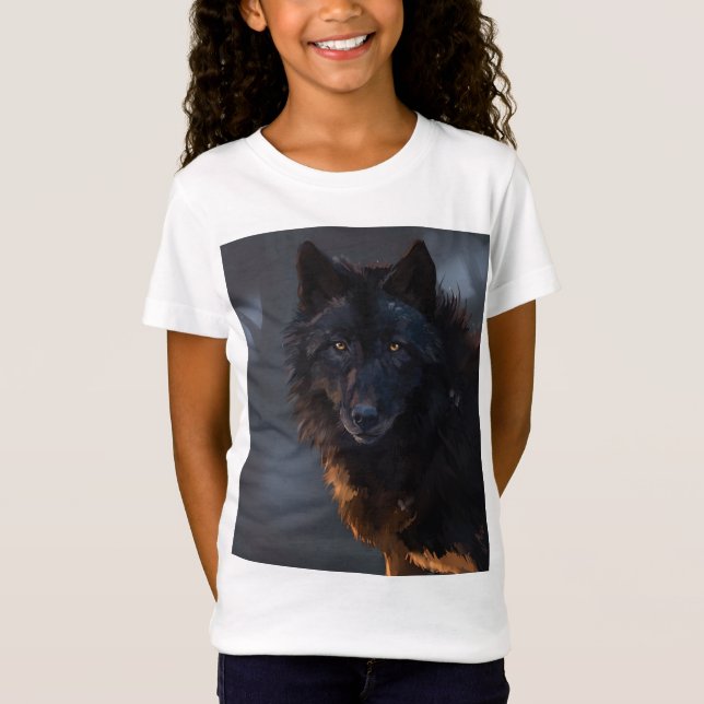 T-Shirt Loup noir (Devant)