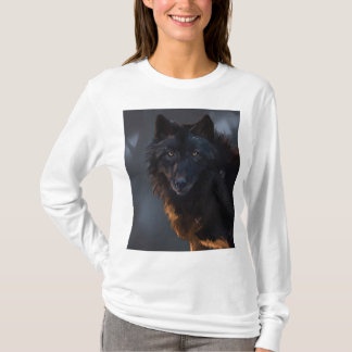 T-shirt Loup noir