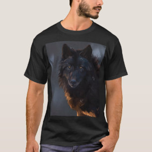 T-shirt Loup noir