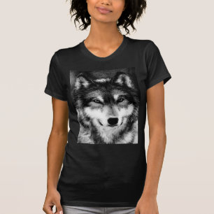 T-shirt Loup noir et blanc