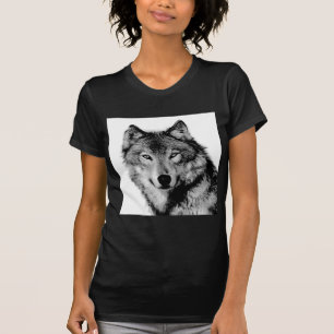 T-shirt Loup noir et blanc