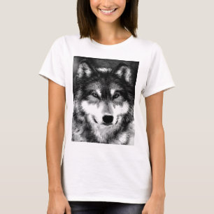 T-shirt Loup noir et blanc