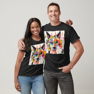 T-shirt Loup peint façon rencontre style graffiti urbain