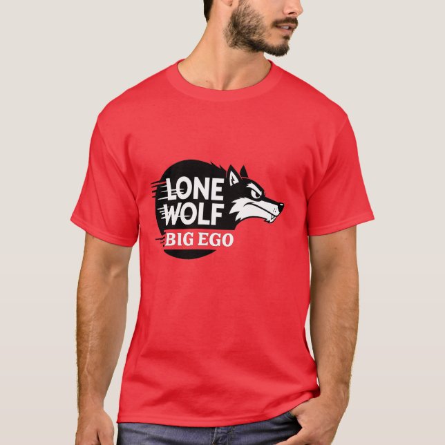 T-shirt Loup solitaire grand ego (Devant)