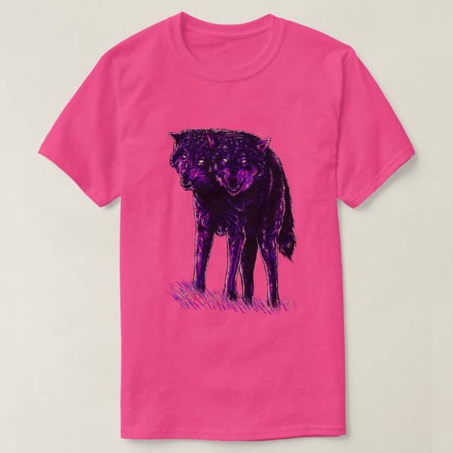 T-shirt loups 2head (Design devant)