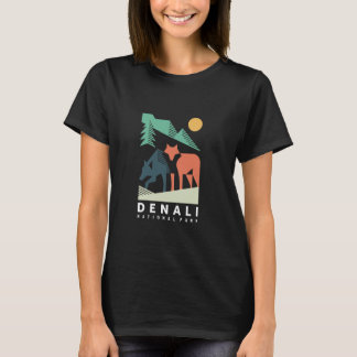 T-shirt Loups Dans La Forêt Parc National Denali Alaska T