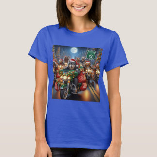 T-shirt Loups et ours à cheval pour Noël