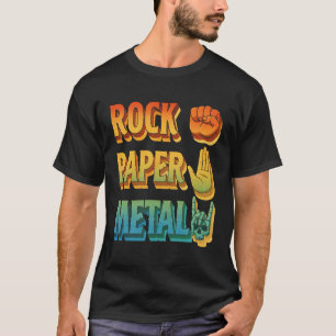 T-shirt Lourd Metal Music Rock ON Skeleton Hand Rock Papie