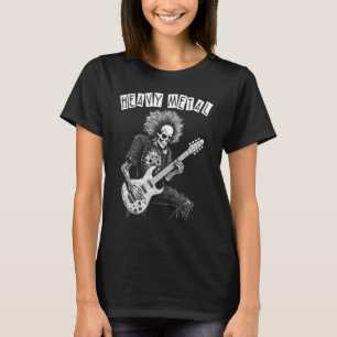 T-shirt Lourd Metal Punk Rock N Rouleau Squelette Jouer Gu