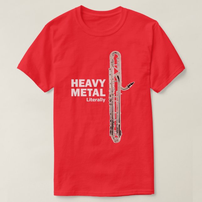 T-shirt Lourde contrebasse métallique Clarinet (Design devant)
