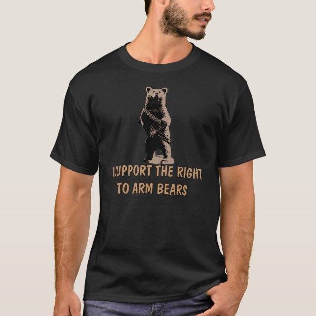 T-shirt L'ours arme l'ours gris (Devant)