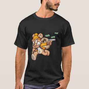 T-shirt l'ours en peluche vole un gros sac d'argent