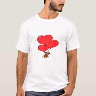 T-shirt L'Ours Teddy Mignonne A Les Coeurs
