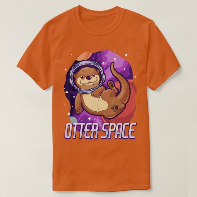 T-shirt loutre cadeaux amusants, loutre espace, amoureux d (Design devant)