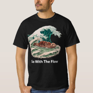T-shirt Loutre de mer, allez avec le courant - Grande Vagu
