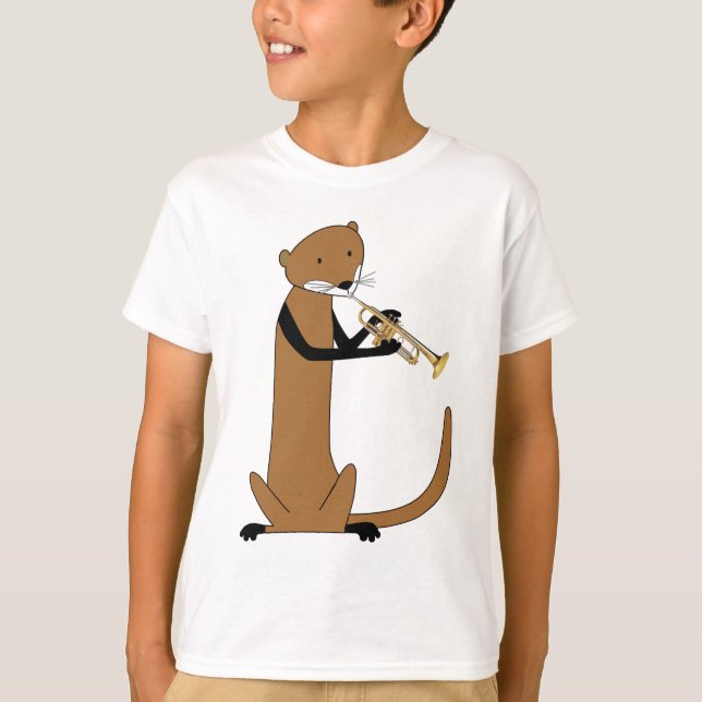 T-shirt Loutre jouant la trompette (Devant)
