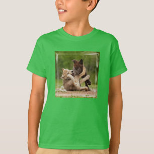 T-shirt Louveteaux de Loup Gris se battant