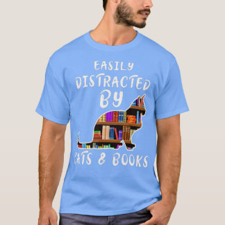 T-shirt Louveur de livre de chat facilement distrait par l