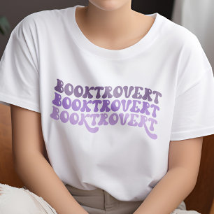 T-shirt Louveur de livres multicolores violet rétro