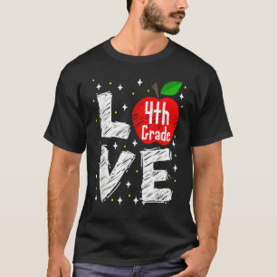 T-shirt Love 4th Grade Apple 1