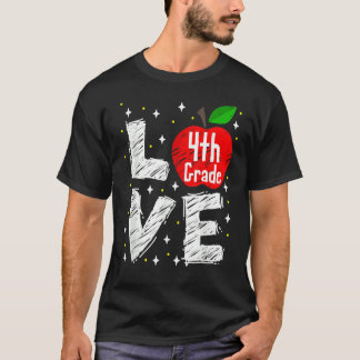 T-shirt Love 4th Grade Apple 1
