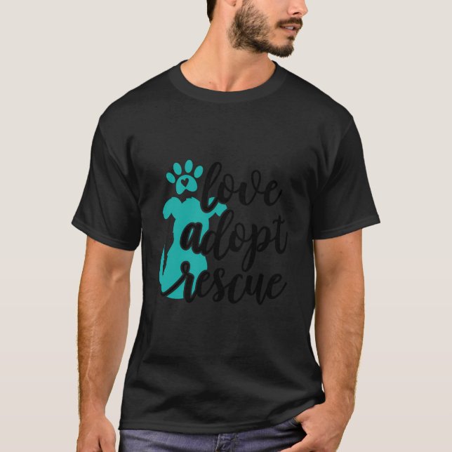 T-shirt Love Adopter Secourt - Chien Propriétaire de l'ani (Devant)