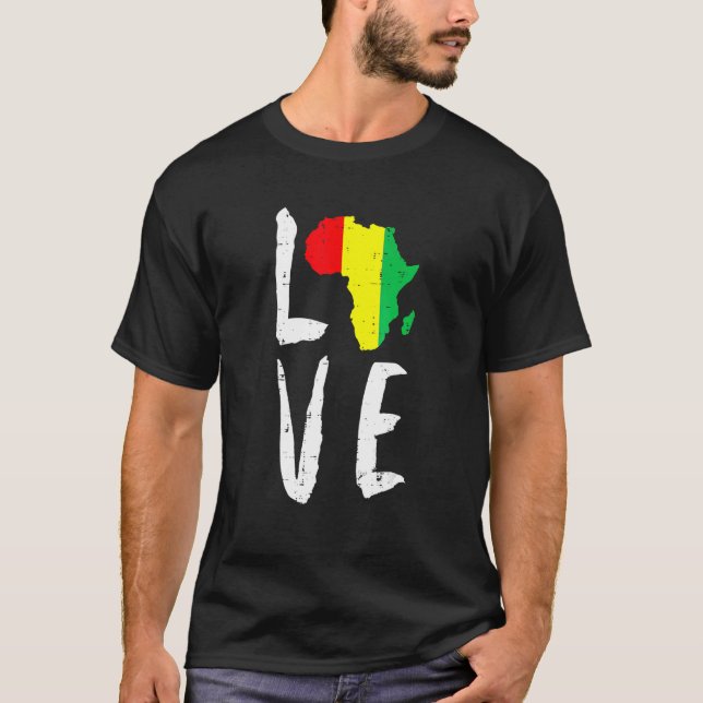 T-shirt Love Africa Black History Month African American M (Devant)