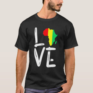 T-shirt LOVE Africa Carte Mois de l'histoire noire Hommes 
