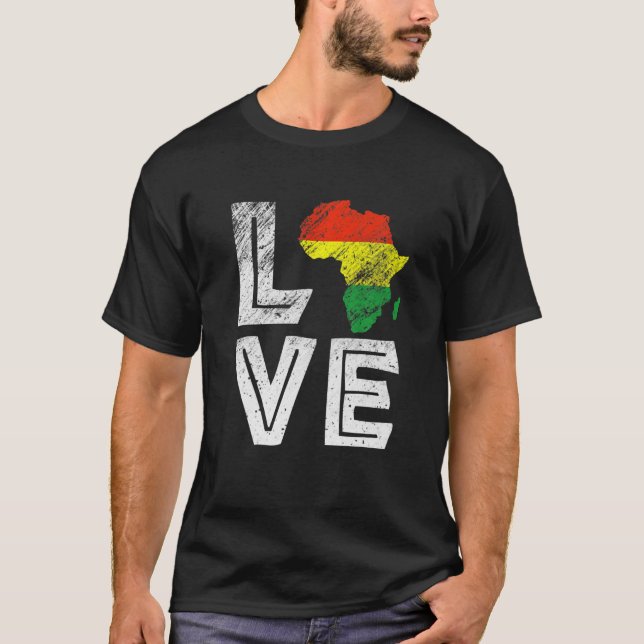 T-shirt LOVE Africa Carte Mois de l'histoire noire Hommes  (Devant)