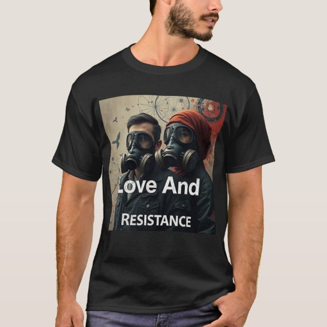 T-shirt LOVE AND RESISTANCE Kafka Romantics Modern Graphic (Devant)