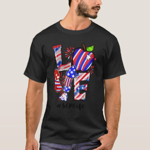 T-shirt Love Apple Fireworks Slp Life 4 juillet