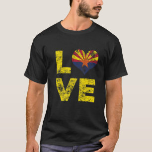 T-shirt Love Arizona Etat Vintage Coeur Drapeau