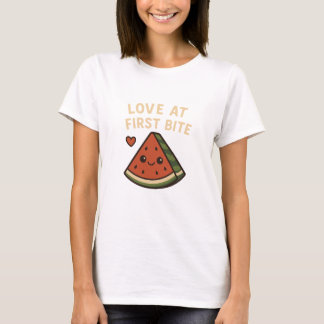 T-shirt Love At First Bite Cute Watermelon Funny Shirt