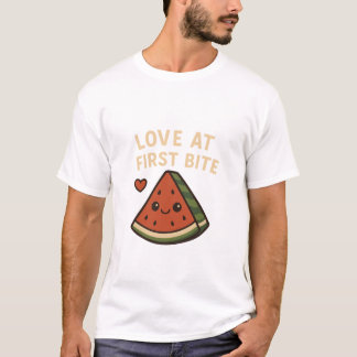 T-shirt Love At First Bite Cute Watermelon Funny Shirt