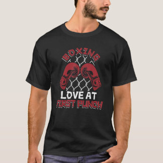 T-shirt Love At First Punch Boxer Thai Boxer Kickboxer Box