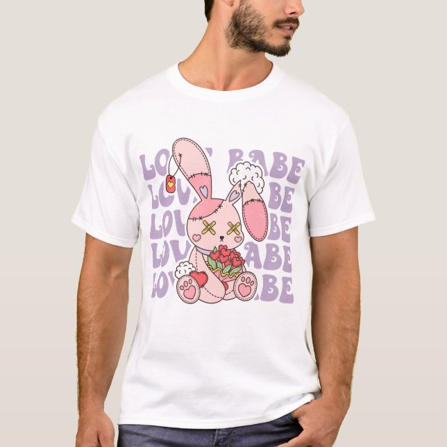T-shirt Love Babe Valentine Bunny (Devant)