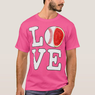 T-shirt Love Baseball Watermelon