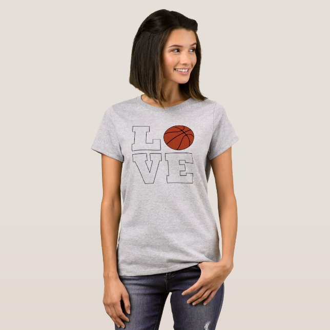 T-shirt LOVE Basketball féminin Joueur de basket-ball T-sh (Devant entier)
