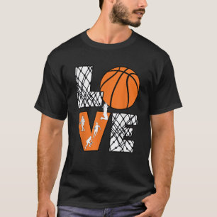 T-shirt Love Basketball mignonne Femmes Filles Basketball 