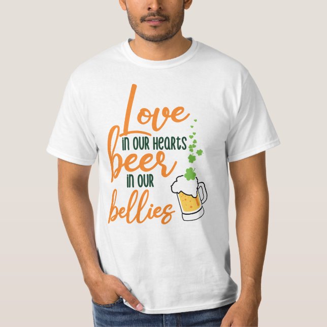 T-shirt Love & Beer St. Patrick’s Day Fun-61146 (Devant)