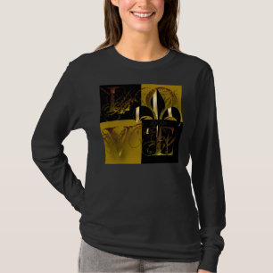T-shirt Love black gold, Fleur de Lis, texte personnalisab