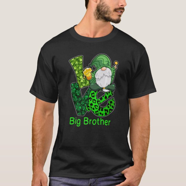 T-shirt Love Brother Costume St Patrick's Day Gnome Irish (Devant)