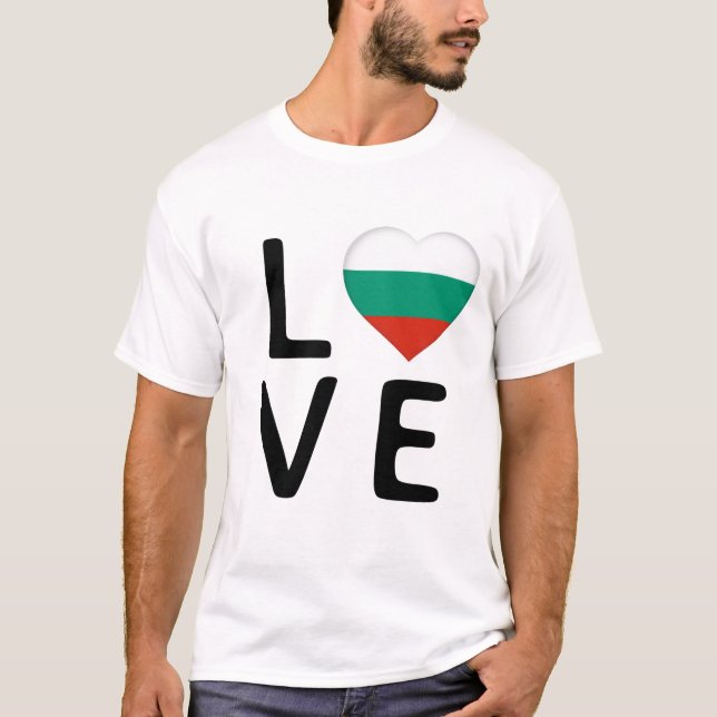 T-shirt Love - Bulgarie Drapeau (Devant)