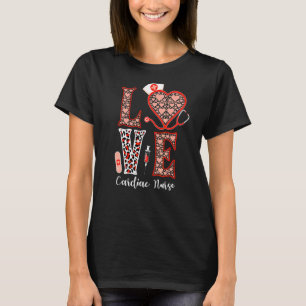 T-shirt Love Cardiac Infirmière Stethoscope Coeur Leopard