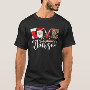 T-shirt Love Cardiac Nurse Père Noël Stethoscope Empreinte