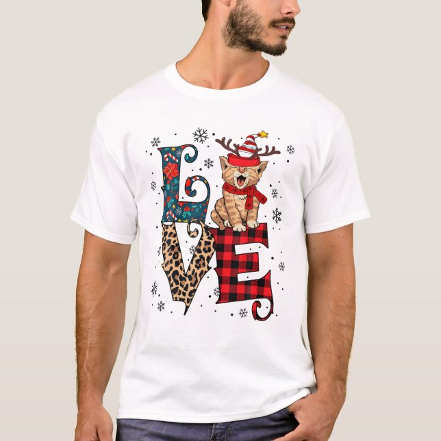 T-shirt Love-Cat Christmas (Devant)