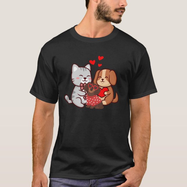 T-shirt Love Cats Cute Typography Cat Lover Design (Devant)